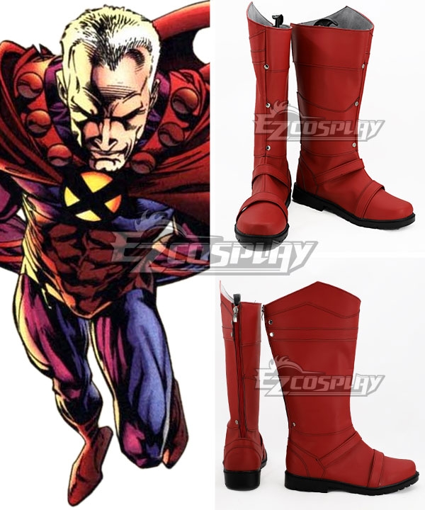 X Men Magneto Max Eisenhardt Red Shoes Cosplay Boots