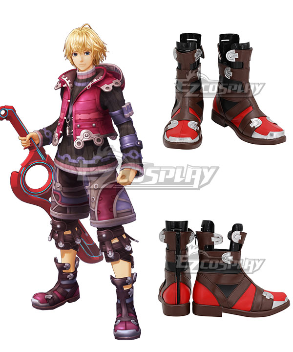Xenoblade Chronicles Shulk Red Shoes Cosplay Boots