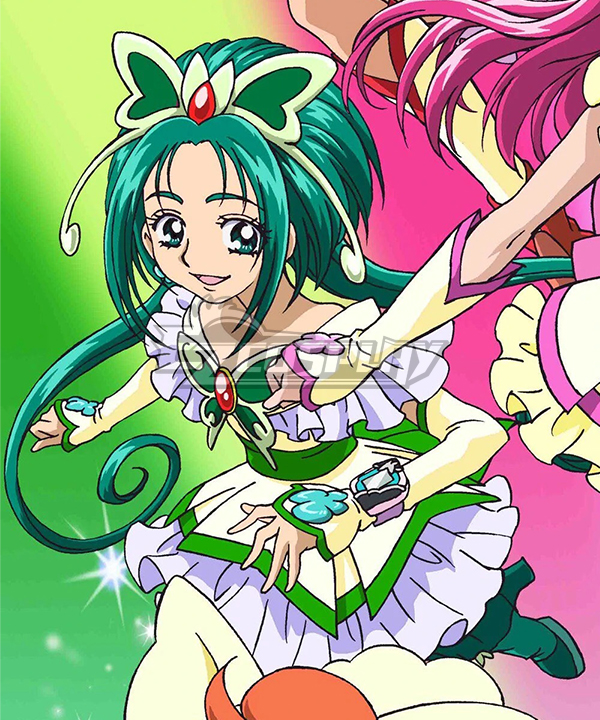 Ja! Pretty Cure 5 Ja! Precure 5 Cure Mintgrünes Cosplay-Kostüm