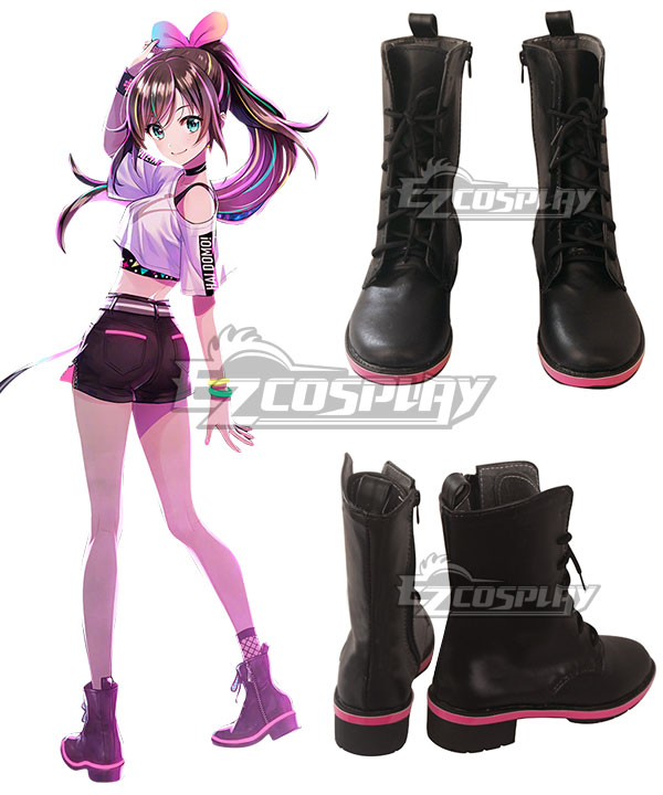 

YouTuber Kizuna AI A.I.Channel Black Shoes Cosplay Boots