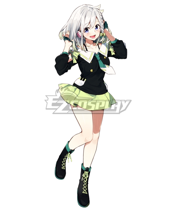 

YouTuber Vtuber YuNi Black Green Cosplay Costume