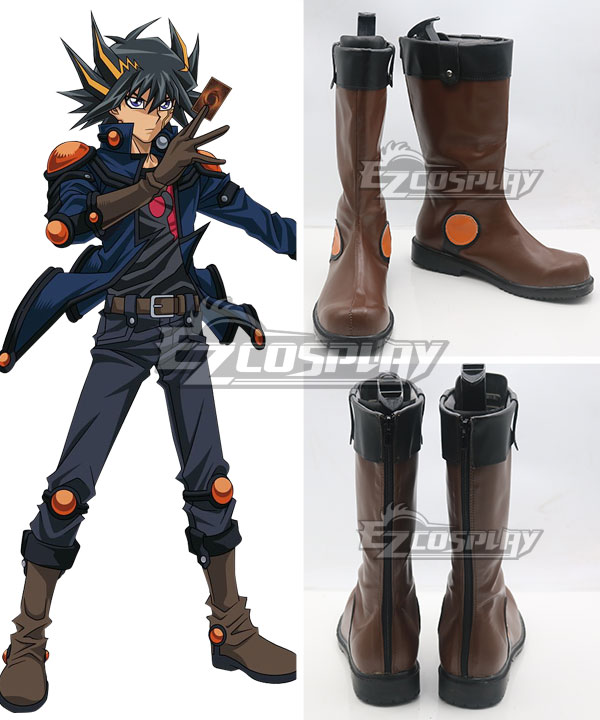 

Yu-Gi-Oh! Yugioh 5D's Fudo Yusei Brown Shoes Cosplay Boots