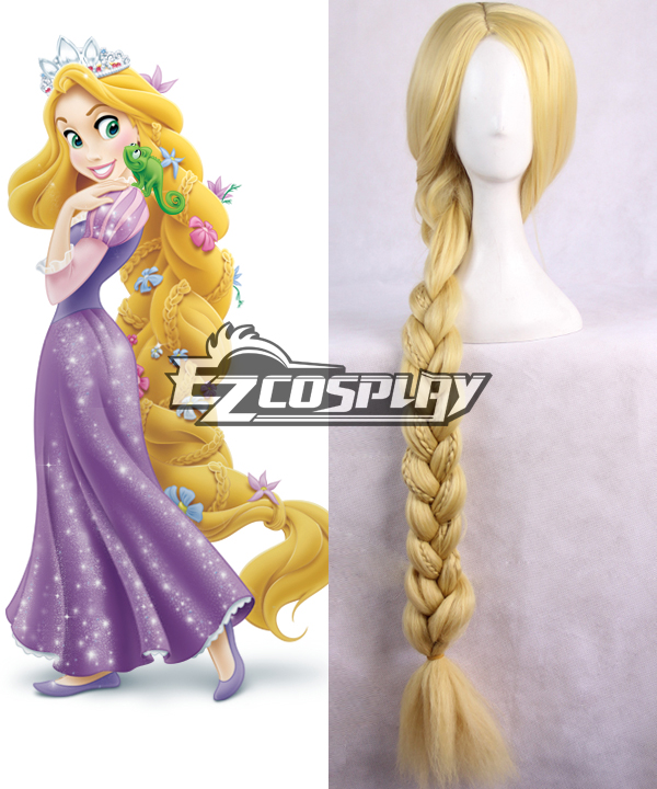 Disney Tangled Princess Rapunzel Long Golden Yellow Cosplay Wig - 395A 