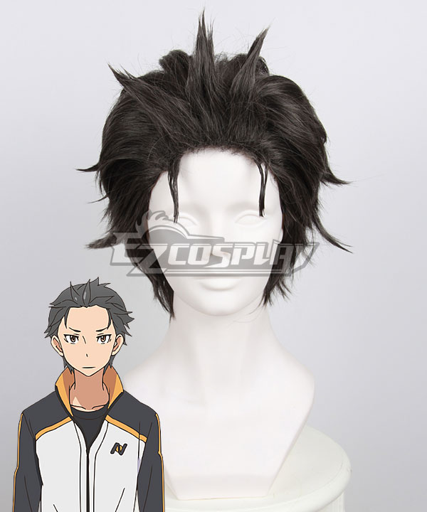 Re: Life In A Different World From Zero Subaru Natsuki Black Cosplay Wig 400A