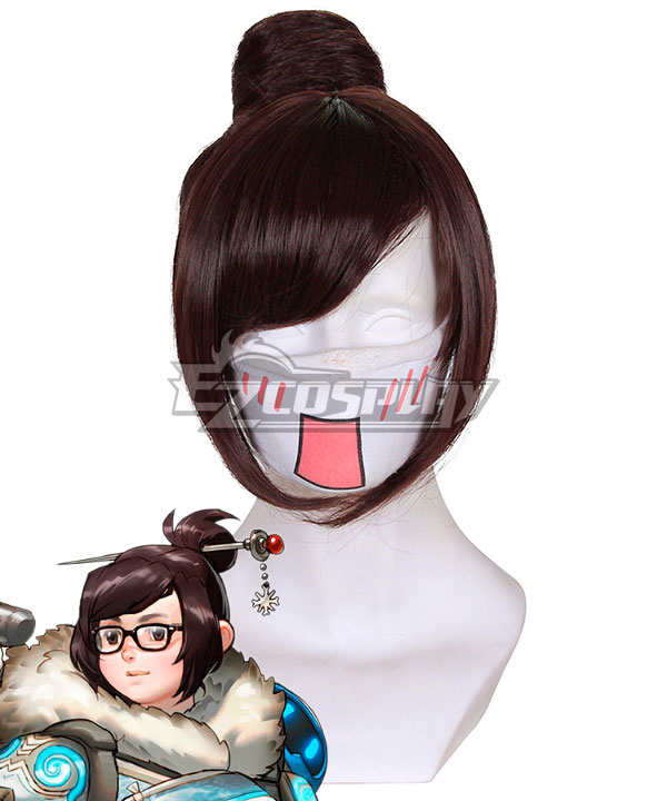 Overwatch OW Dr. Mei Ling Zhou Brown Cosplay Wig 419C