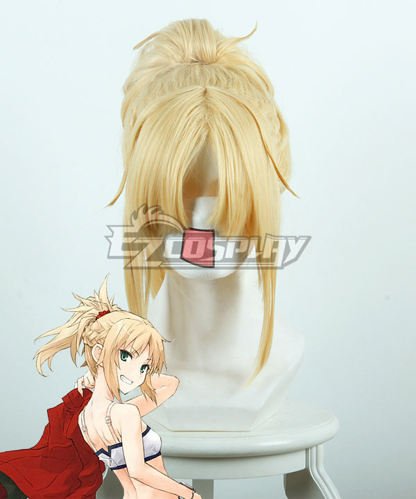 Fate Apocrypha Saber of Red Mordred Casual Clothes Golden Cosplay Wig 235G