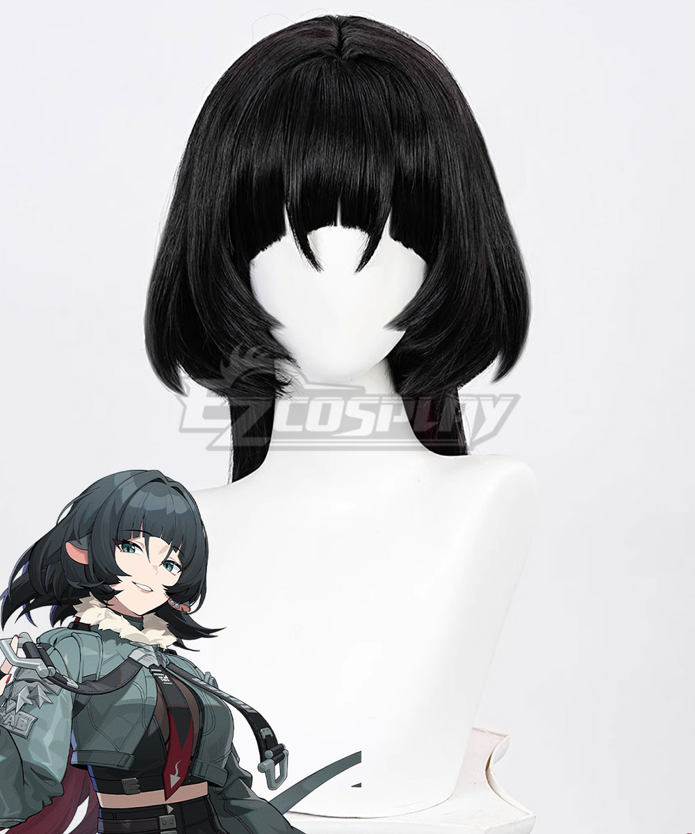 Zenless Zone Zero Jane Doe Black Green Cosplay Wig