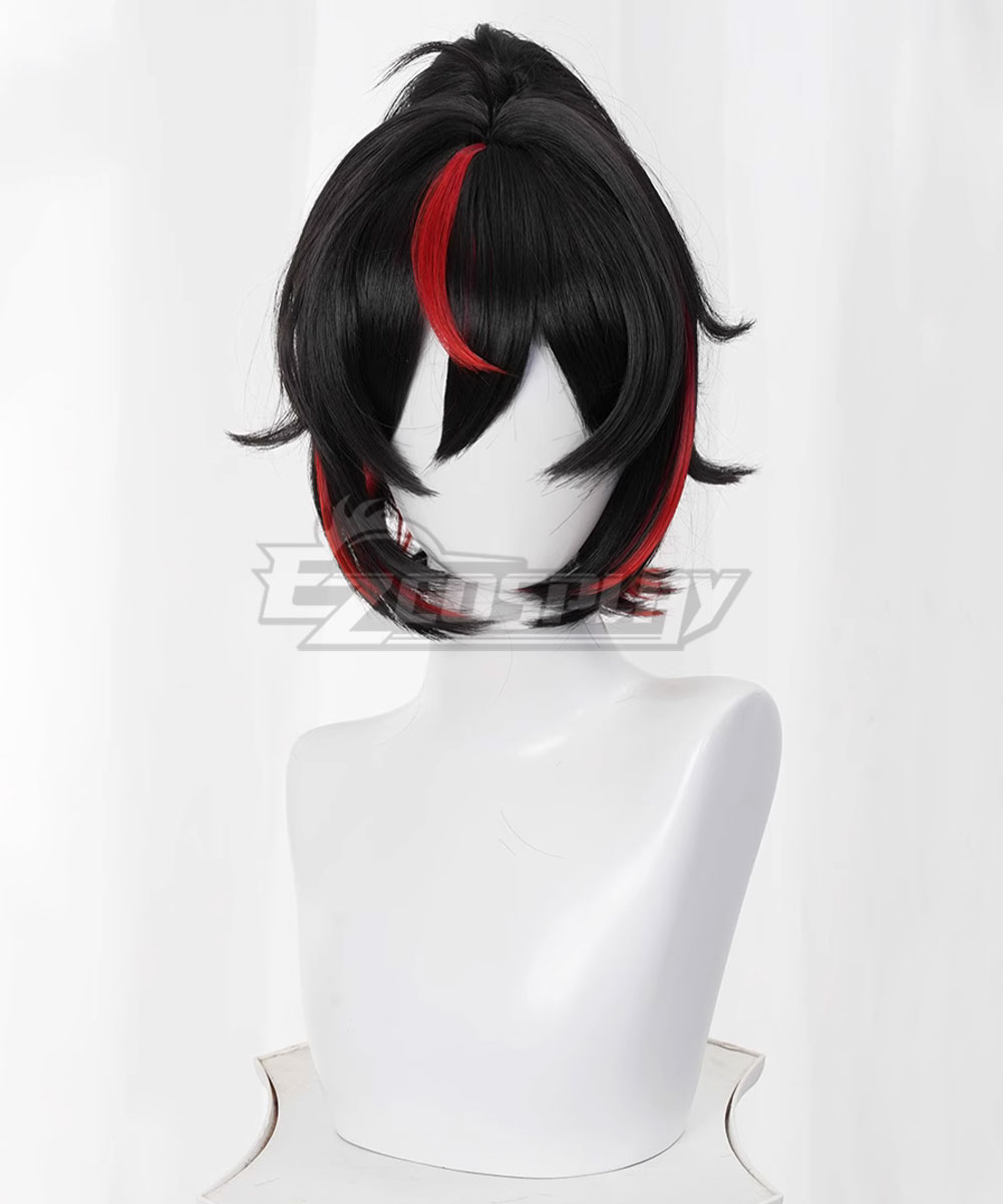 Zenless Zone Zero Zhu Yuan Black Red Cosplay Wig