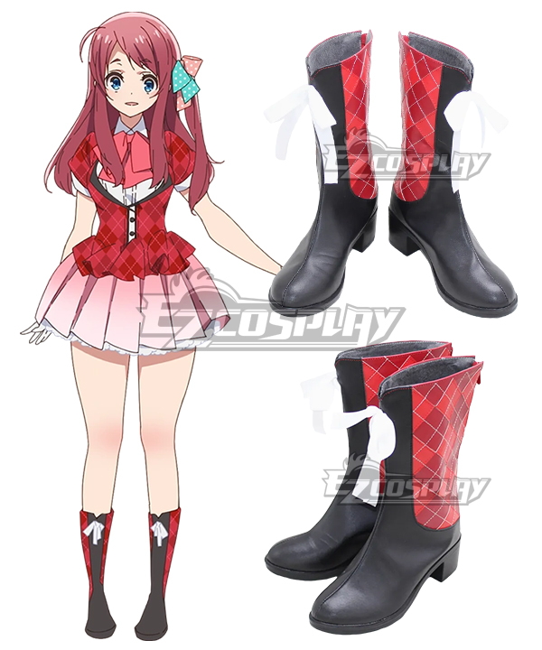 Zombieland Saga Konno Junko Minamoto Sakura Idol Black Red Shoes Cosplay Boots